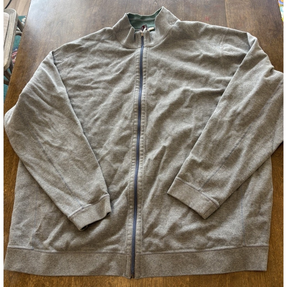 Tommy Bahama Reversible Full Zip Sweater Light Brown Mens 3XLT
